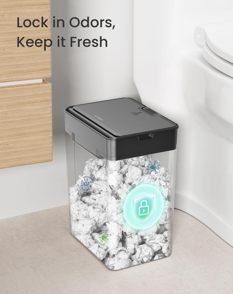 Cesun 2 Pack 4 Gallon Bathroom Trash Can with Lid, Small Automatic Trash Can,...