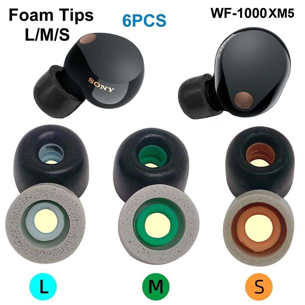 Memory Foam Ear Tips For Sony WF-1000XM5 Earbuds Eartips Accessories