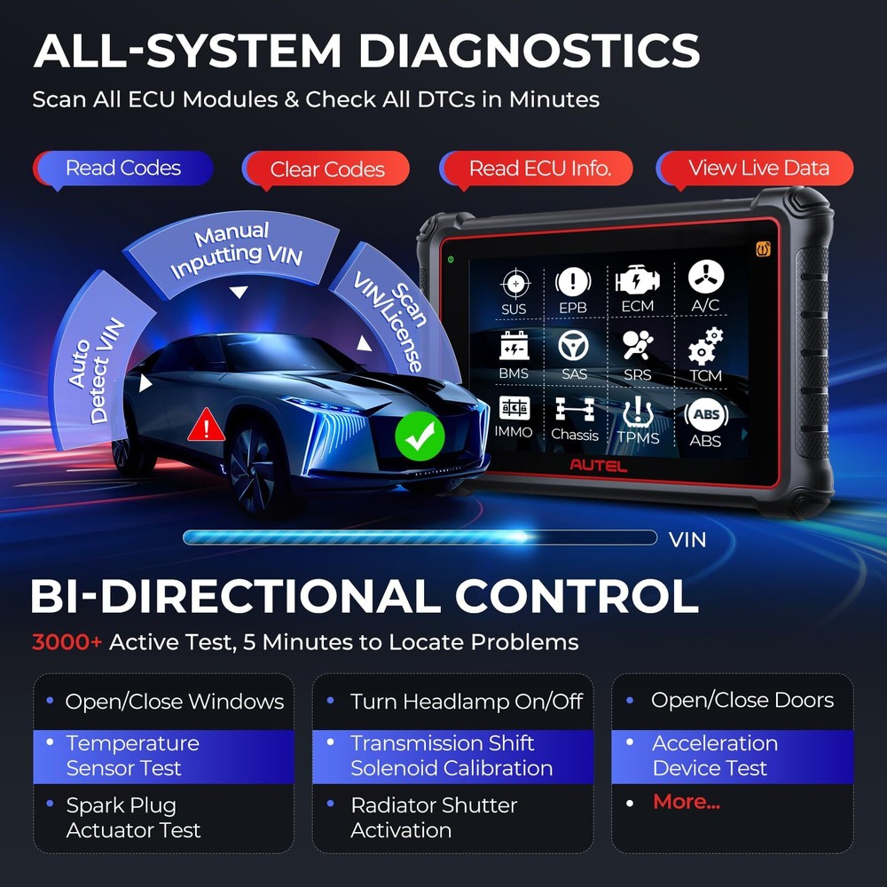 Autel MaxiPRO MP900TS MP900-TS TPMS Programming ECU Coding Bidirectional Scanner