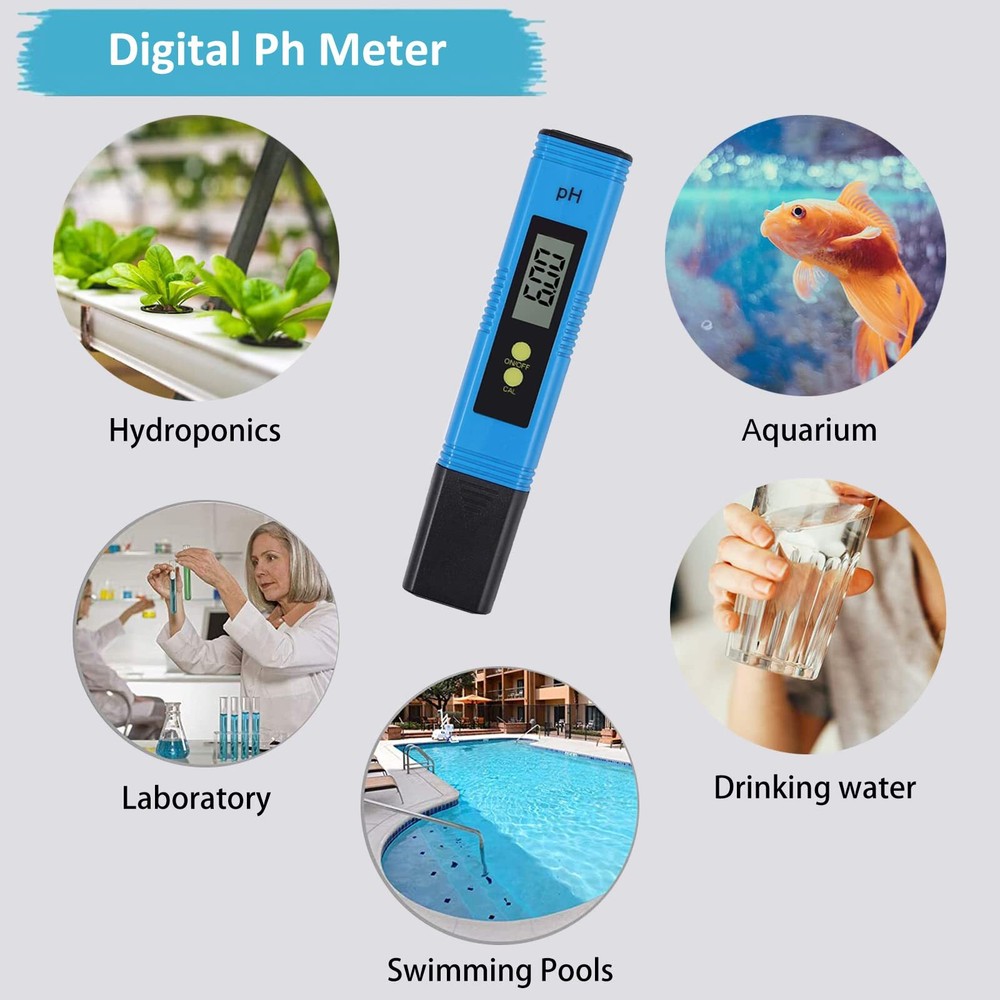 PH Meter for Water pH Tester Digital pH Pen, 0.01 High Accuracy pH Reader pH ...