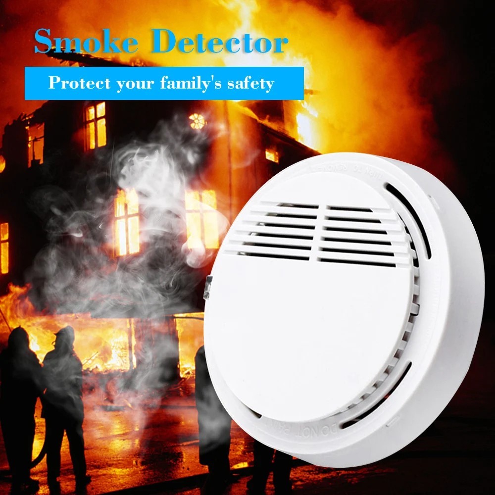 Pack of 2 Smoke Detectors 85dB Fire Alarm Sensor Home Kitchen Hotel Alarm System