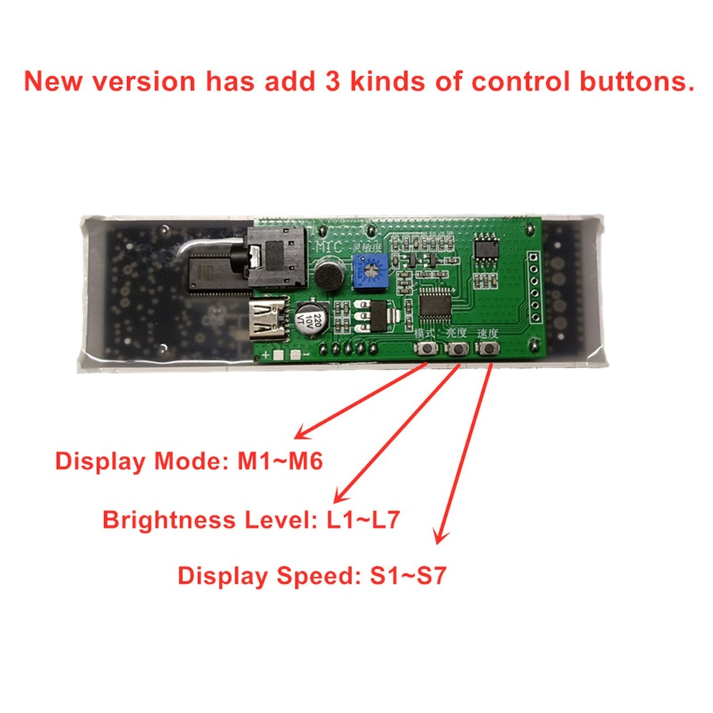 LED Music Spectrum Display Module Audio 15 Level Indicator Rhythm VU Meter