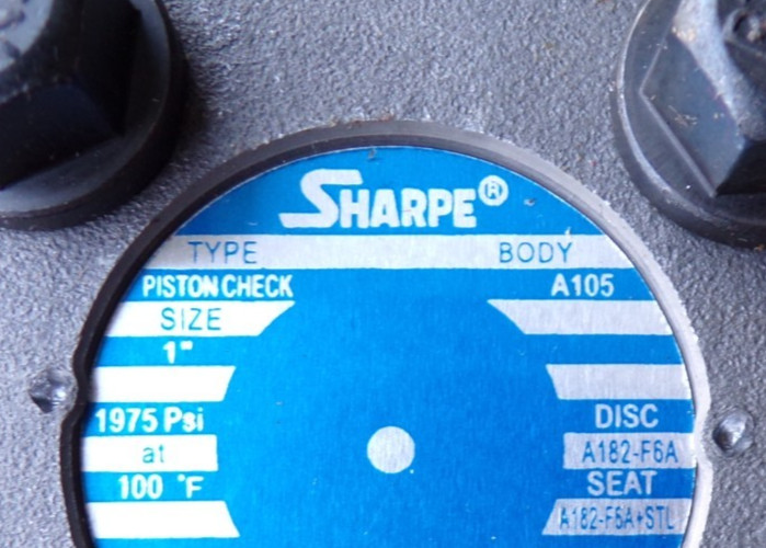 Sharpe Piston Check Valve A105 Inline - Size 1" @dC