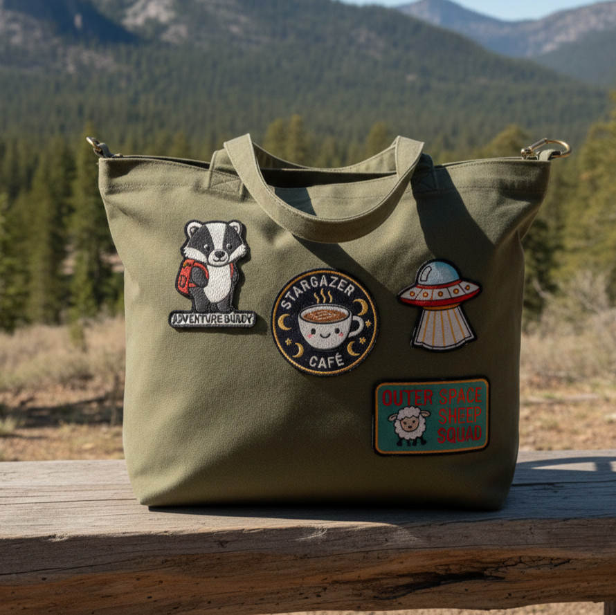 Iron-on goose patch, embroidered goose patch