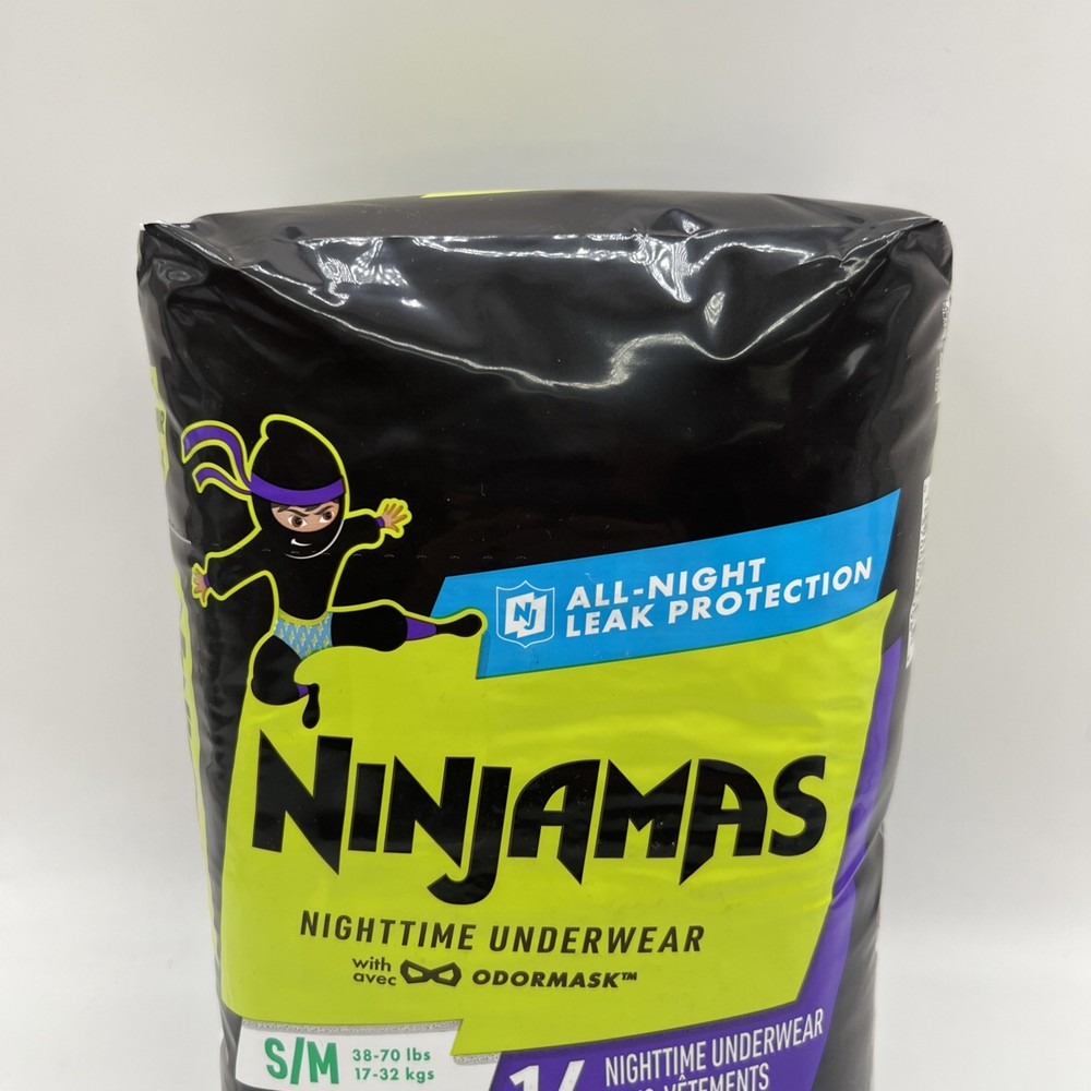 Ninjamas Nighttime Bedwetting Underwear, Boy Small/Medium (14 Ct)