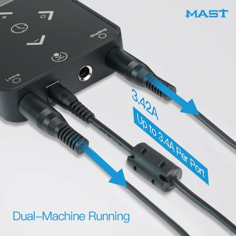 Mast Touch Tattoo Power Supply Dual Connect OLED Screen 3.42A Start-up Function