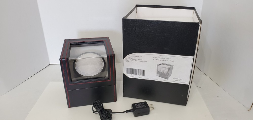 Automatic Black Leather Watch Winder Rotator Raymond Storage Display Case