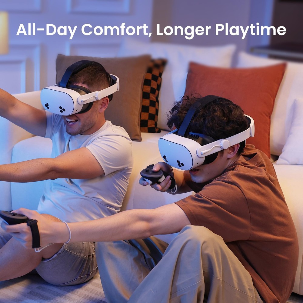Adjustable Battery Head Strap for Oculus Quest 3/3S, Dual Charge VR Accessory