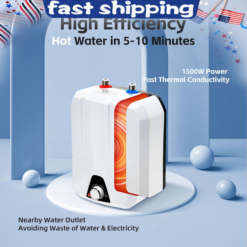 110V 8L Electric Tank Hot Water Heater Kitchen Home 55℃-70℃ Water Heater