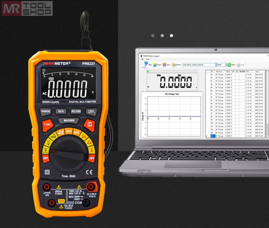 True RMS Multimeter 4½ Digital Voltmeter Ammeter LPF VFD Freq Tester USB PC Con