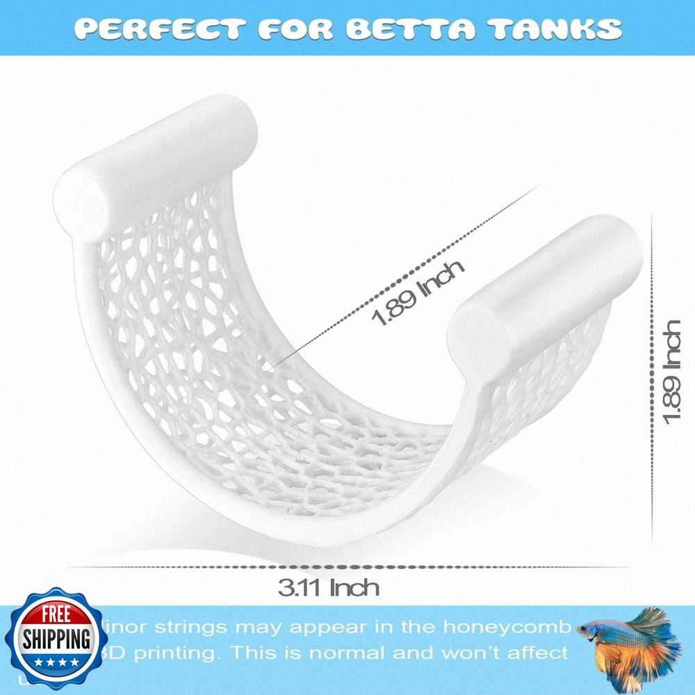 White Floating Betta Fish Hammock – Minimalist Rest Platform and Floating Bed