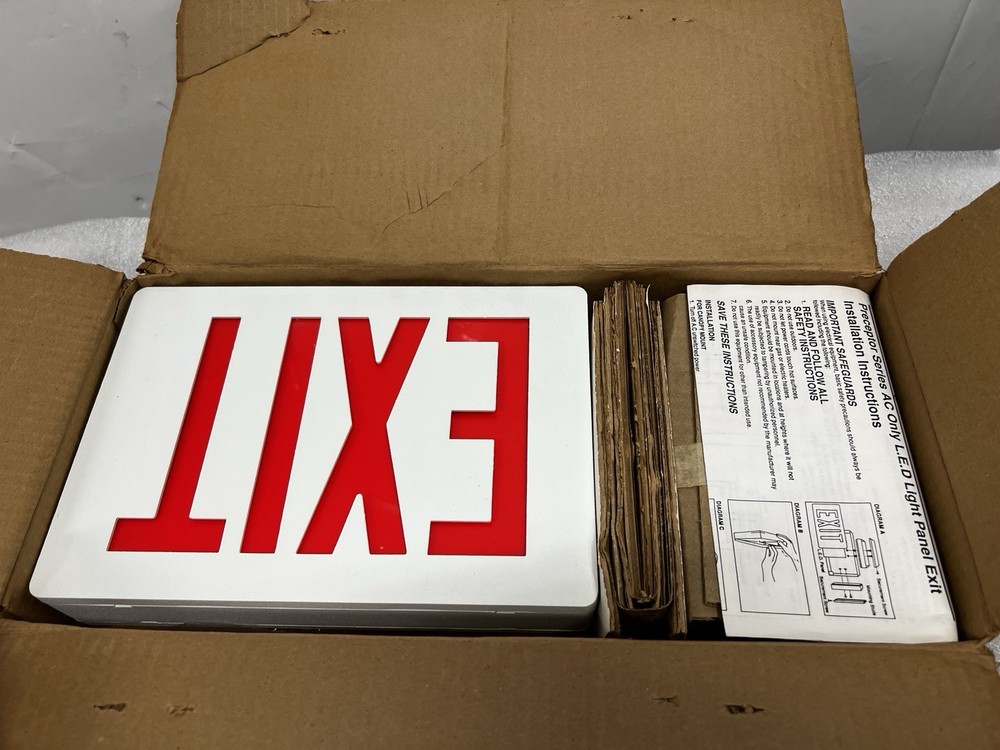 Emergi-Lite WWLEDP2R277-EI Double-sided LED EXIT light, Red