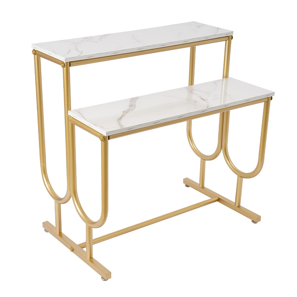 Purse Display Stand Handbag Display Stand 2 Tier Display Table Display Rack Gold