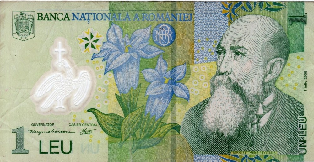 Banknote Romania 1 Leu 2008 P117d, Polymer