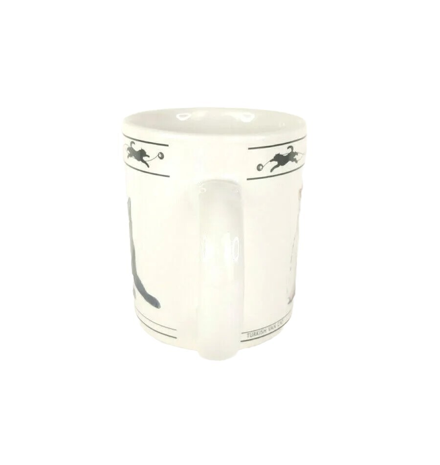 Cat Lovers White Coffee Mug Chartreux & Turkish Cats Cup
