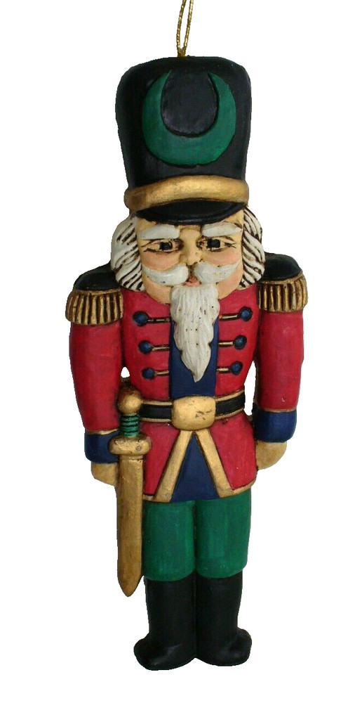 CLAY~Hand Crafted~NUTCRACKER~Christmas~WALL PLAQUE~Hand Painted~12" x 4"~EUC