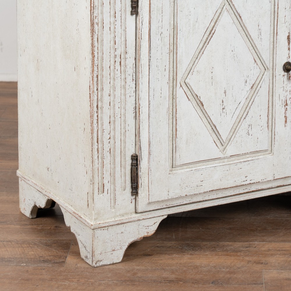20th Century Swedish White Painted Oak Sideboard Buffet