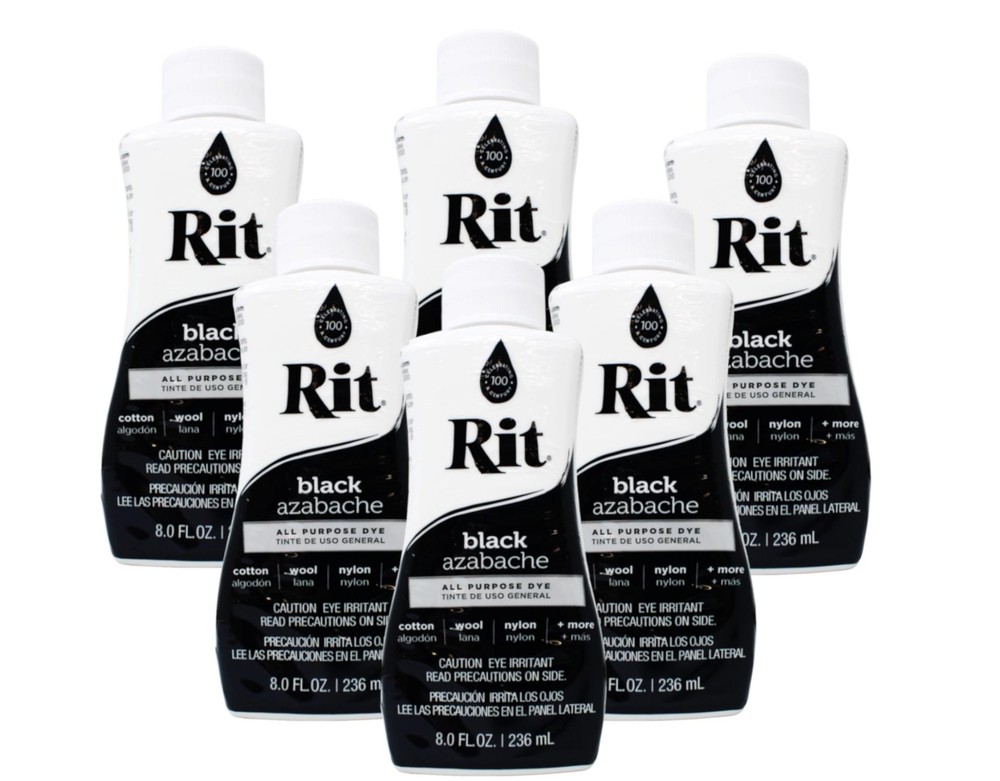 Rit All-Purpose Liquid Dye, 8 Ounce, Black - 6 Pack