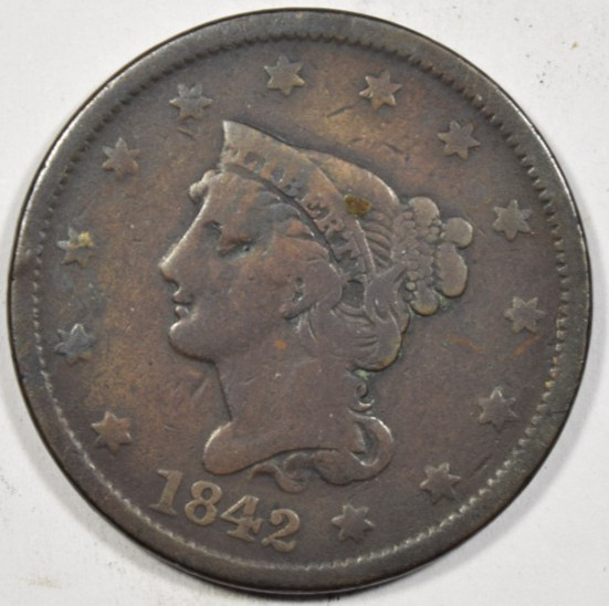 1842 LARGE CENT ~ NICE FINE! INV#2