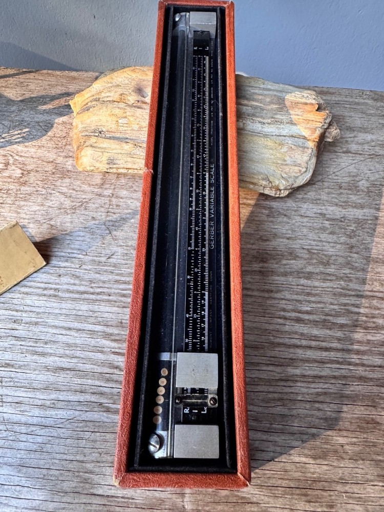 Gerber Variable Scale Engineering Drafting Slide Rule Tool Hartford CT