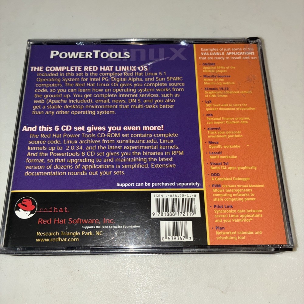 Red Hat Power Tools Linux 5.1 Operating System - 6 CD-ROM Set - No Booklets