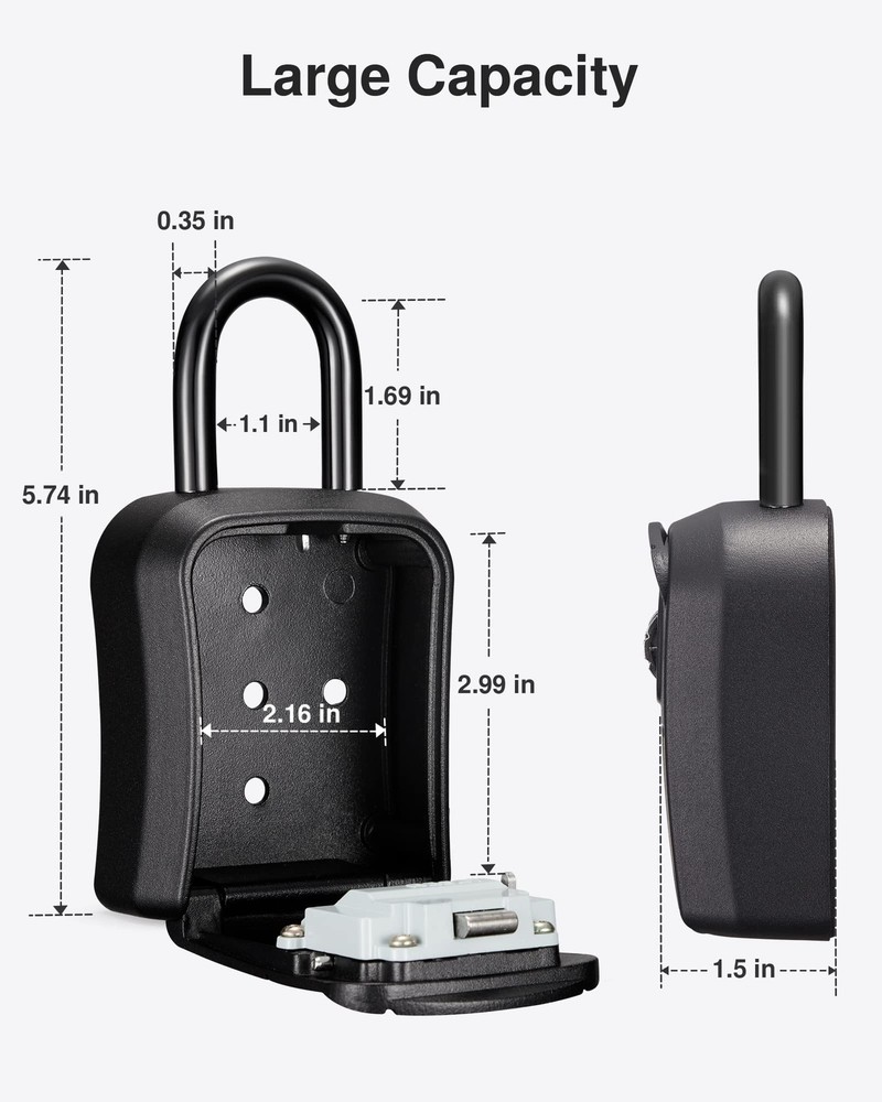 Key Lock Box Portable Combination Wall Mounted Storage Box