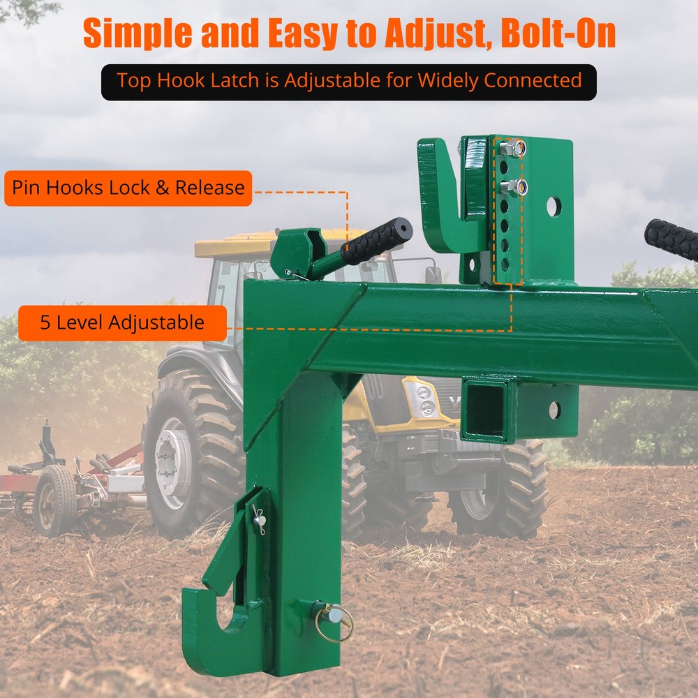 3 Point Quick Hitch Adapter for Category 1 & 2 w/ Adjustable Bolt Tractor 3000lb