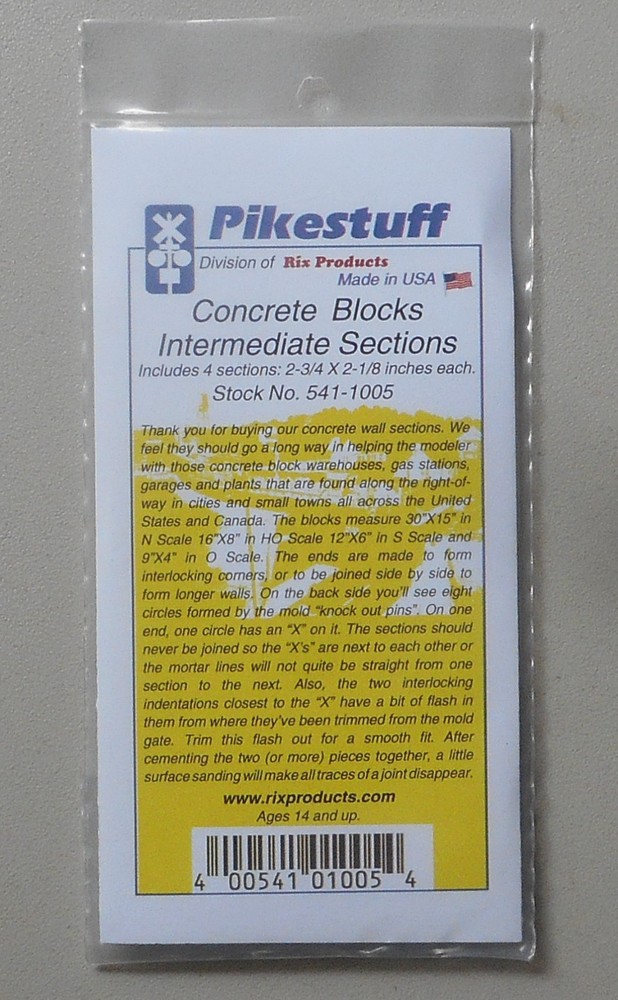 Intermediate Interlocking Concrete Block HO 1:87 SCALE LAYOUT PIKESTUFF 1005