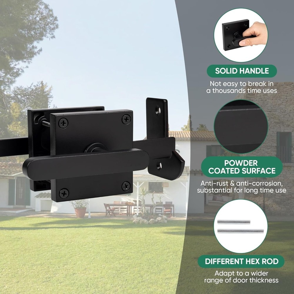 Heavy Duty Double Side Gate Latch - Black
