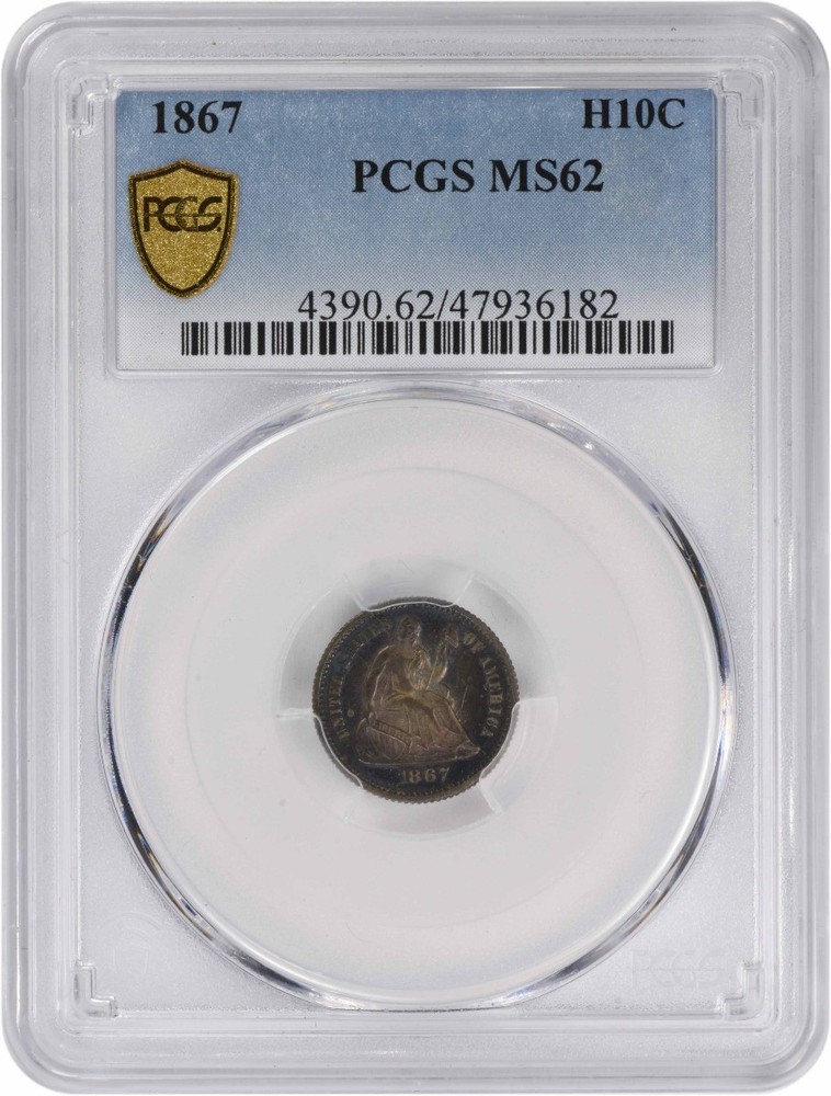 1867 Liberty Seated Silver Half Dime MS62 PCGS