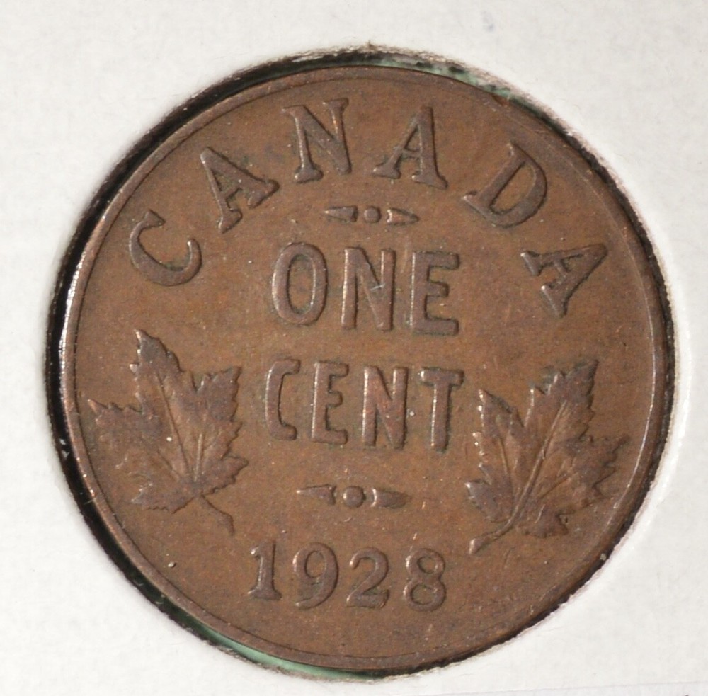 1928 - Canada Penny  - 1 cent  - Average Circulated   🇨🇦🇨🇦