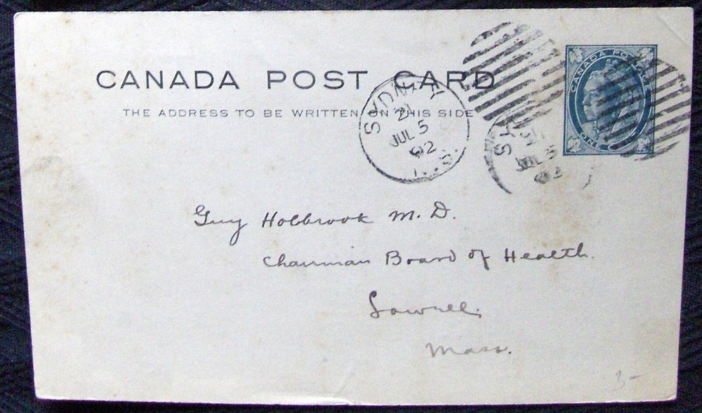 Canada, postcard with printed 1c stamp posted 1902.
