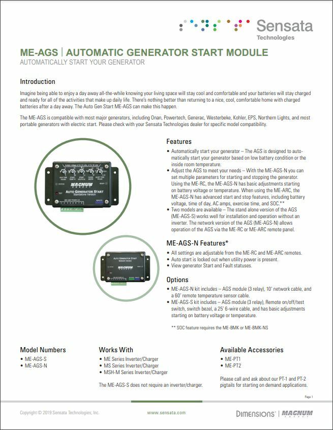 Magnum ME-AGS-N Automatic Generator Start Module Network Version