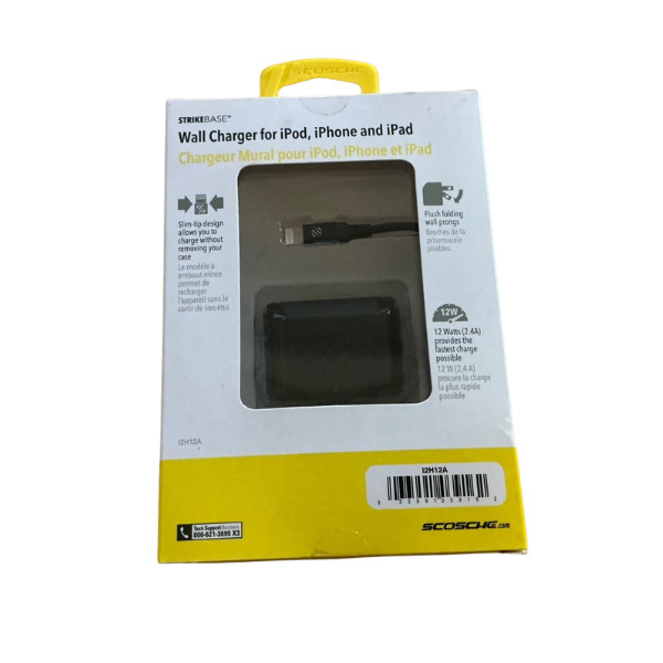 STRIKEBASE wall charger iPod iPhone and iPad devices 3ft long cable