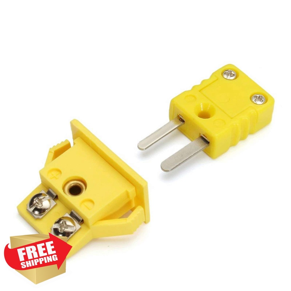 SeaISee K-Type Thermocouple Miniature Socket Plug Yellow Panel Mount