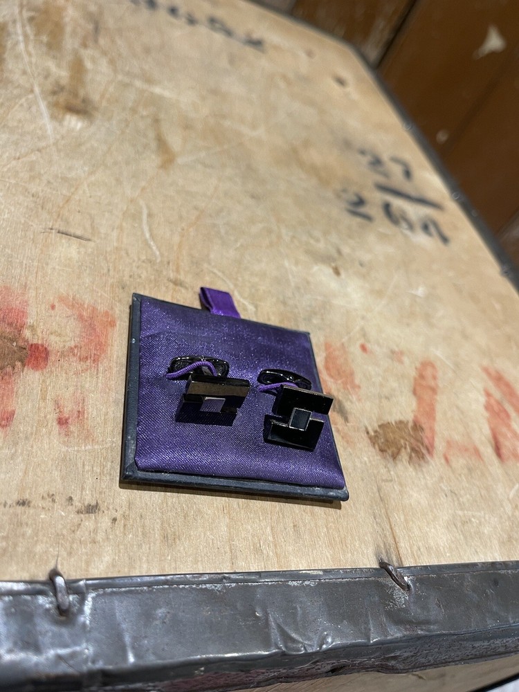 Jeff Banks Square Black and Silver Cufflinks