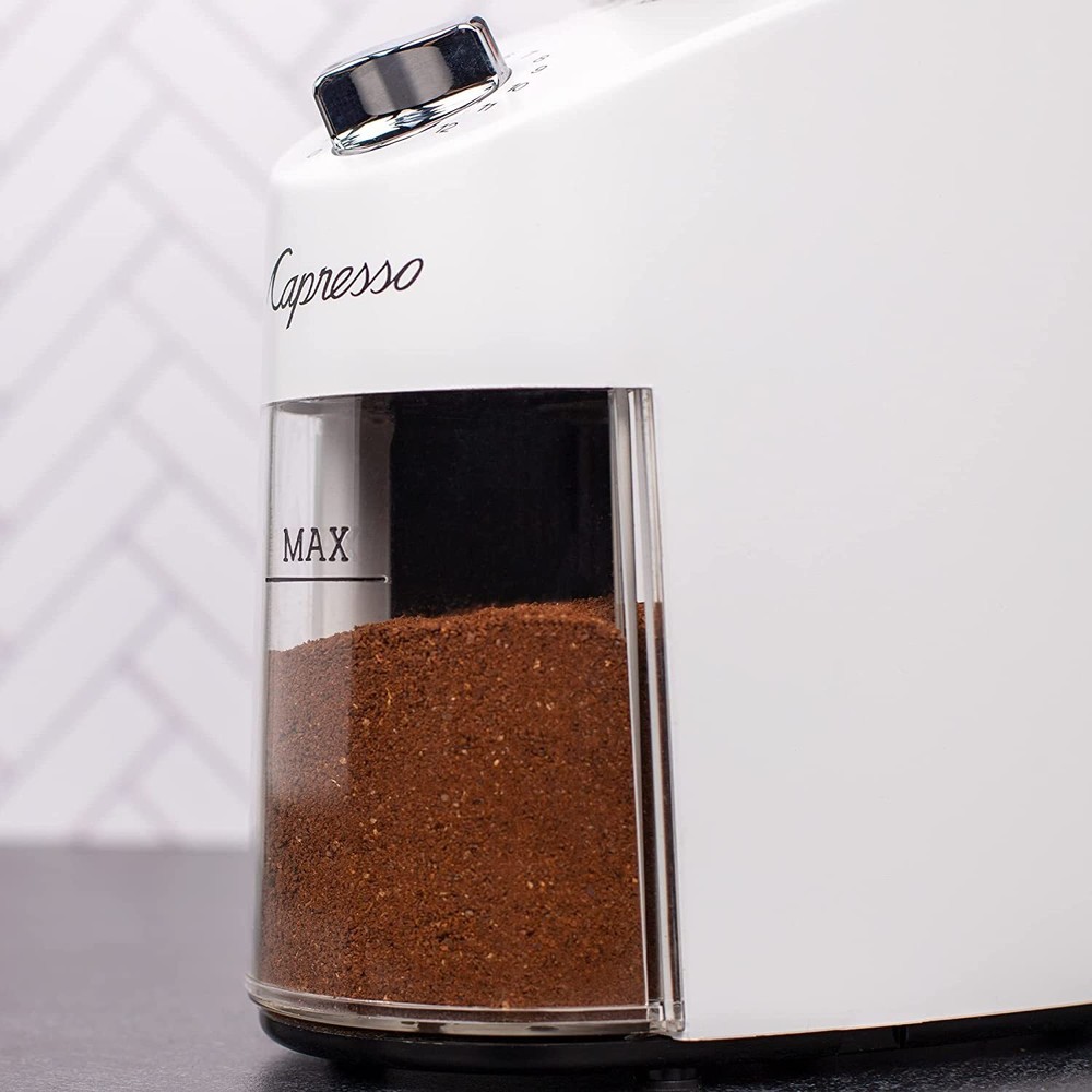 Capresso Infinity Plus Conical Burr Coffee Grinder - White