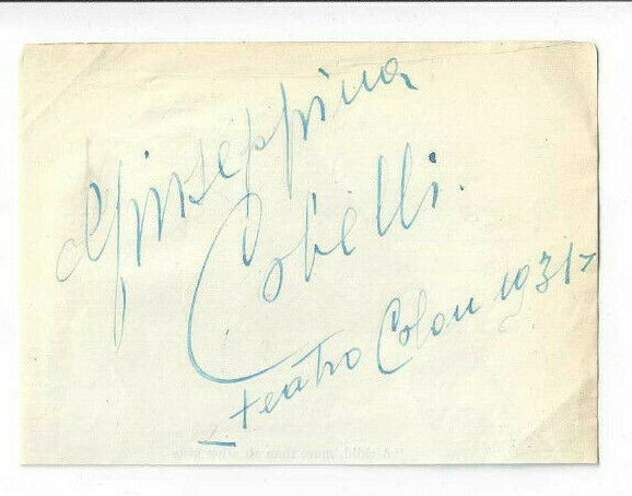Giuseppina Cobelli Signed Slip / Autographed Opera Singer