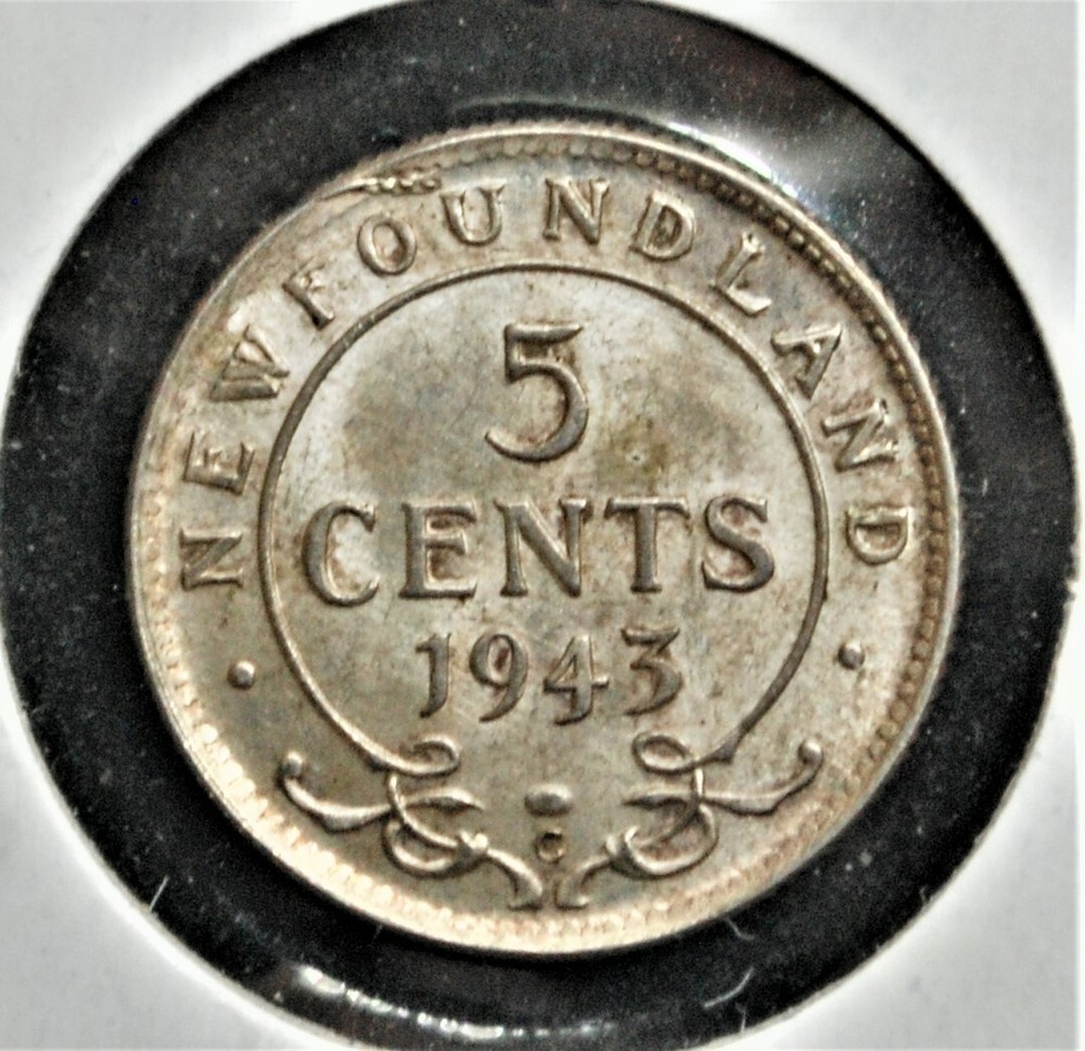 1943-c Newfoundland 5 Cents