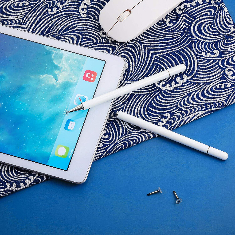 12PCS Universal Replacement Disc Tips for Touch Screen Devices (Silver)