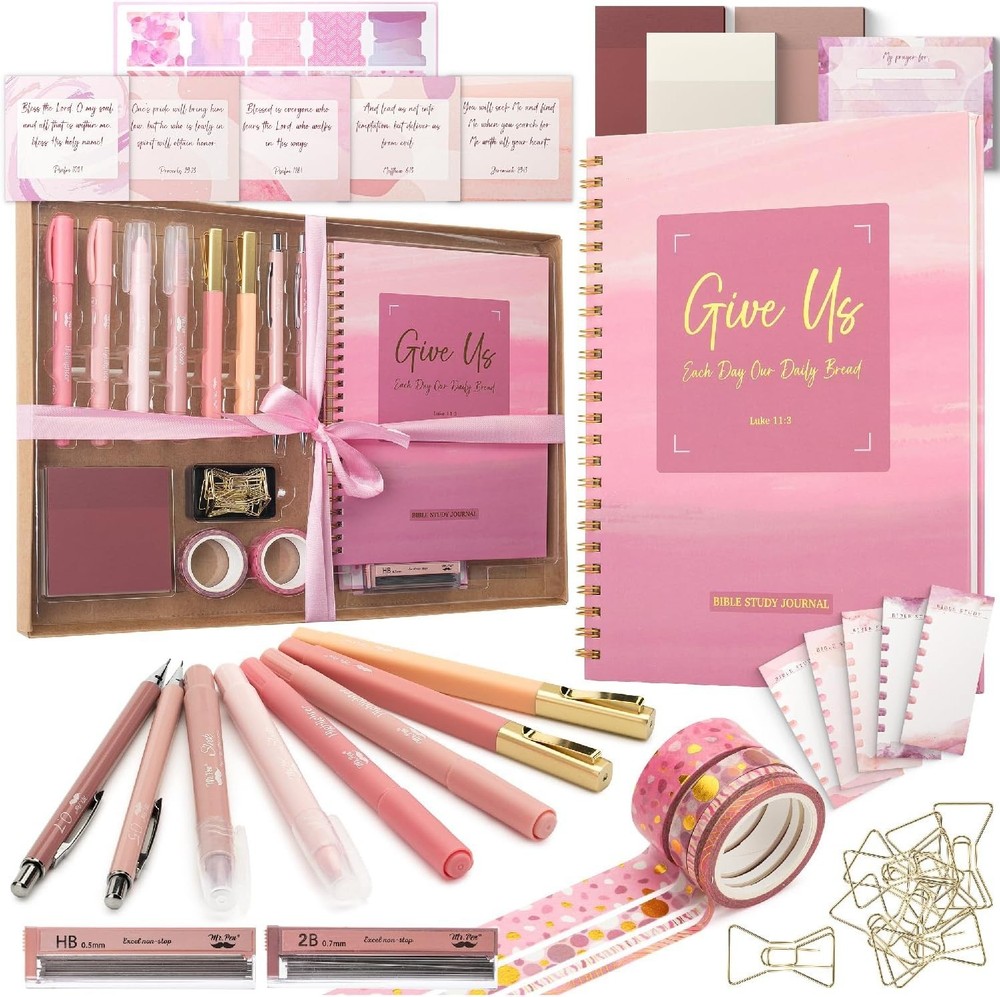 High-Quality Bible Study Kit with Refillable Highlighters & Mechanical Pencils