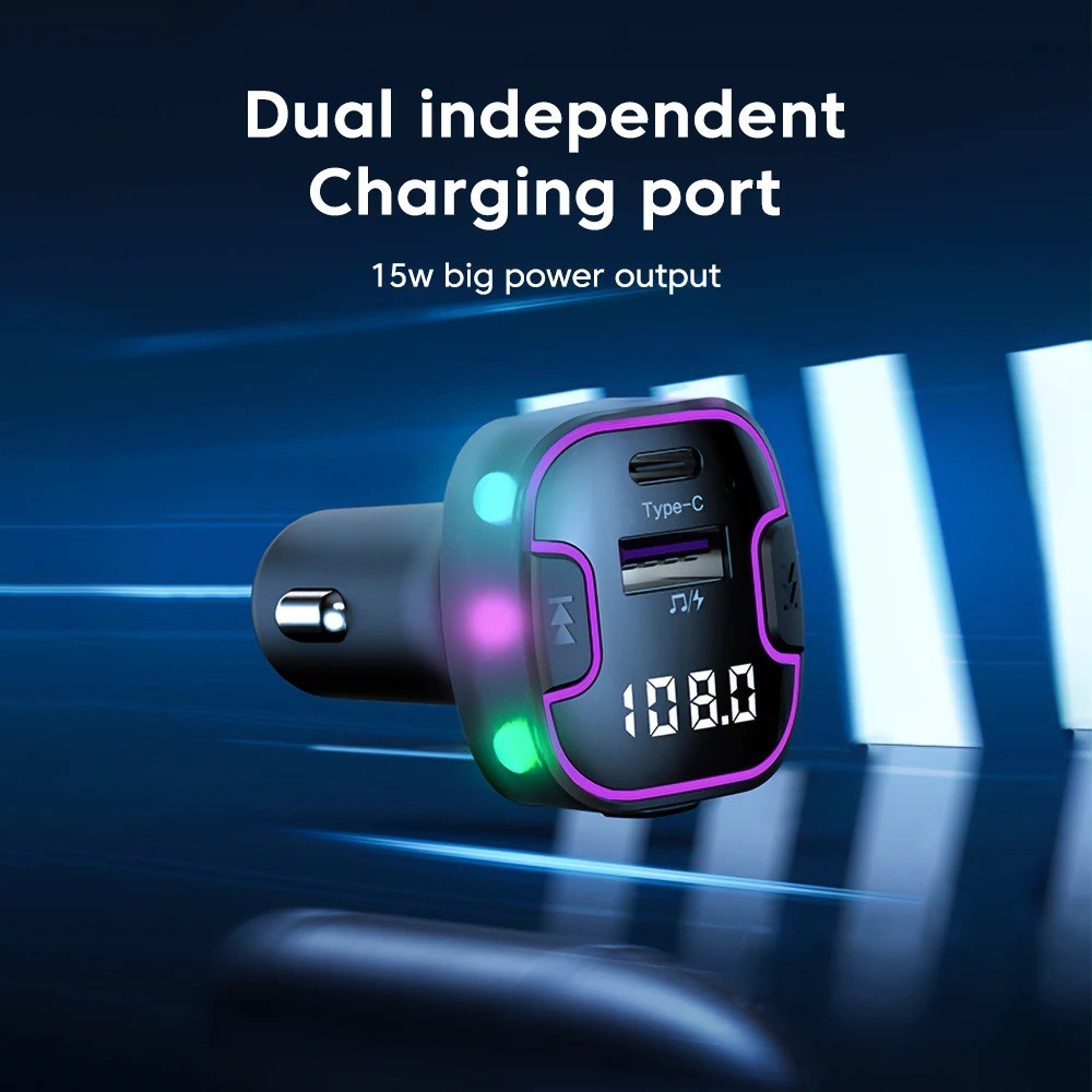 USB Type C Car Charger Fast Charging Car Bluetooth Fm Transmitter Bluetooth 5.3