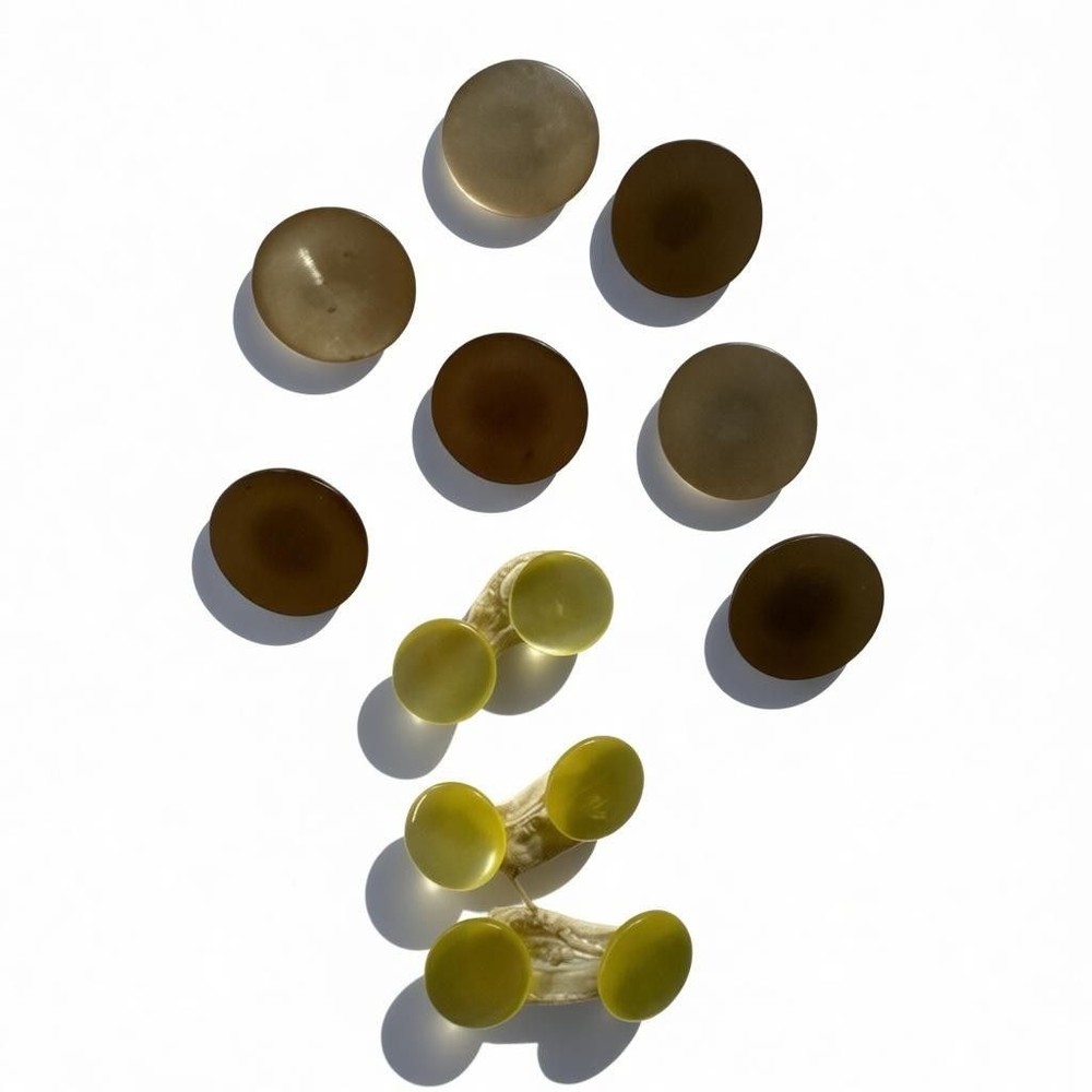 Vintage Buttons Light Yellow And Light Brown