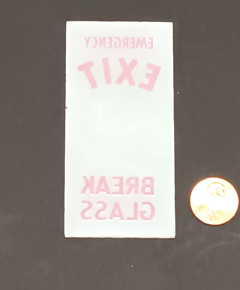 Emergency Exit Break Glass replacement glass vintage NOS