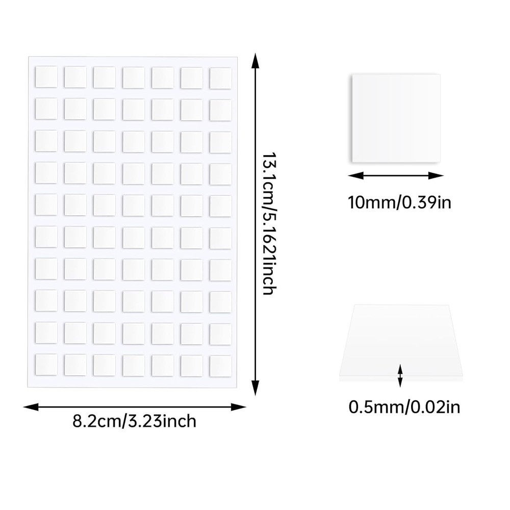 Versatile 10mm Double Sided Clear Putty - 280 Pieces for Creative Projects