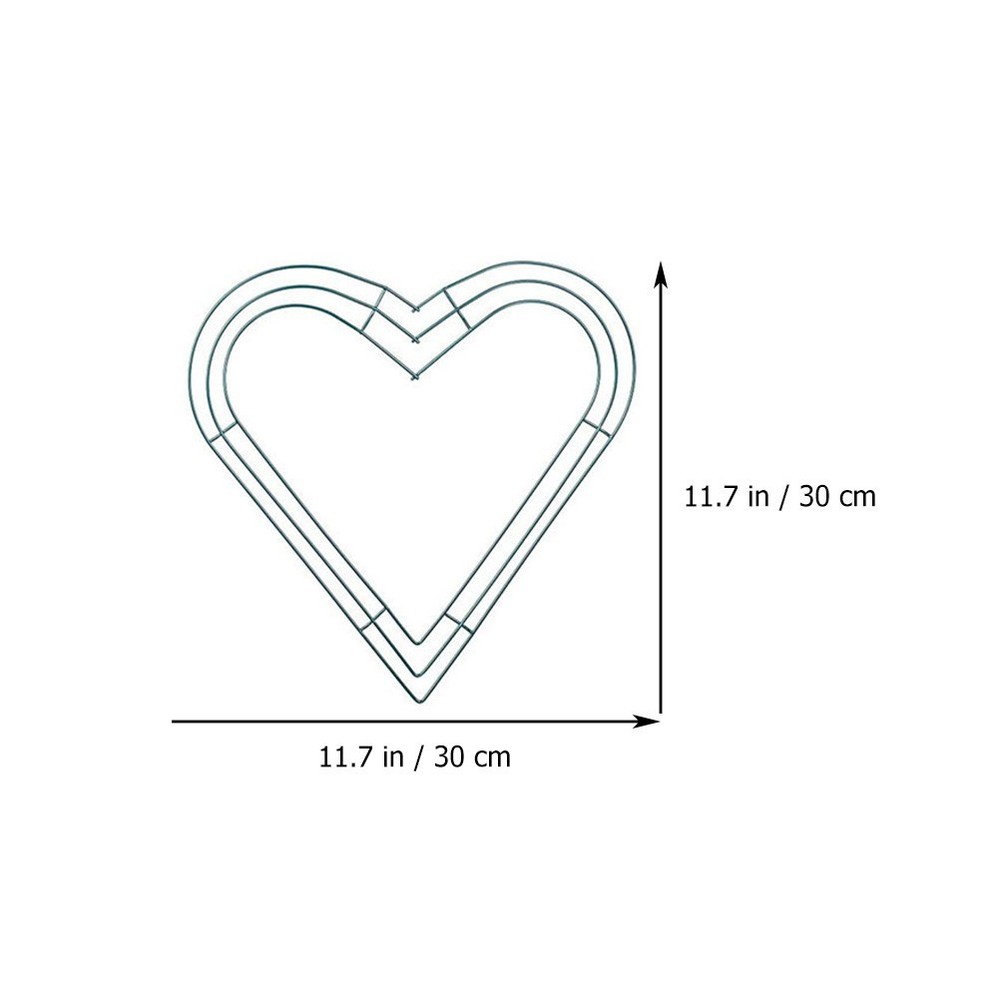 4 Pcs Heart Shaped Metal Wreath Ring Wire Frame Hanging Flower Frames