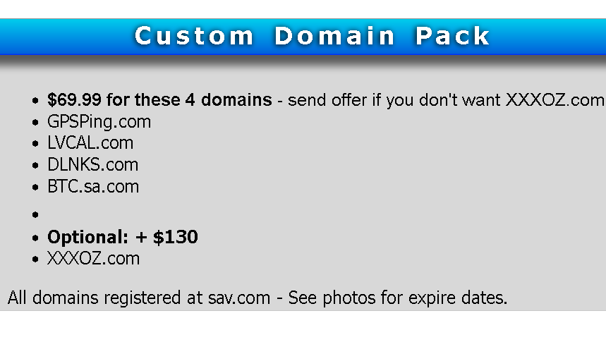 Custom Private Domain Name Portfolio Package Deal