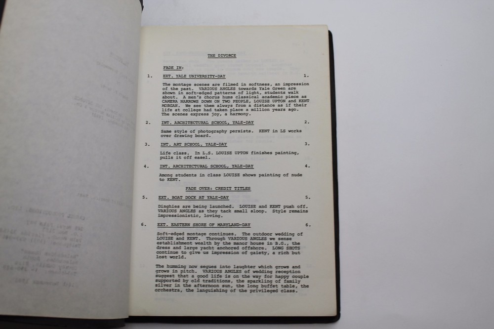 THE DIVORCE / Robert P. Davis 1980 Unproduced Screenplay