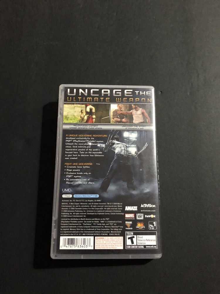 x-men origins wolverine psp case only With Insert