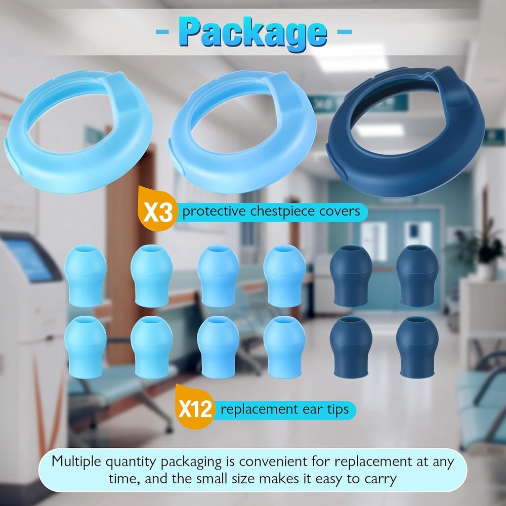 3 Silicone Protective Cover & 12 Ear Tips Replacement Accessories Compatible wit